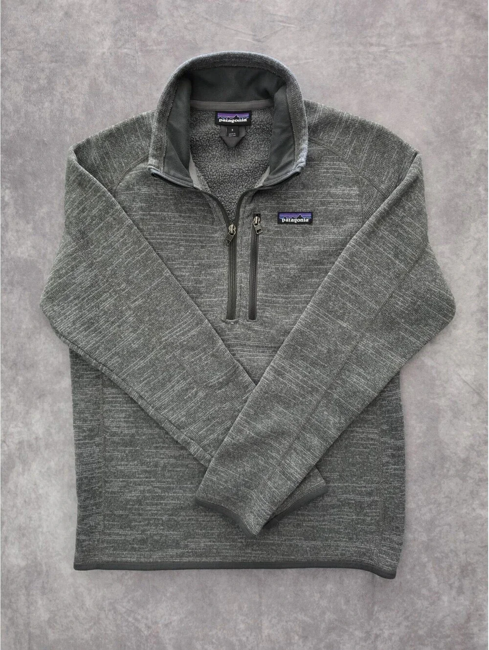 SKU0217 Patagonia Better Sweater 1/4 Zip Pullover Mens Small Gray Fleece Jacket